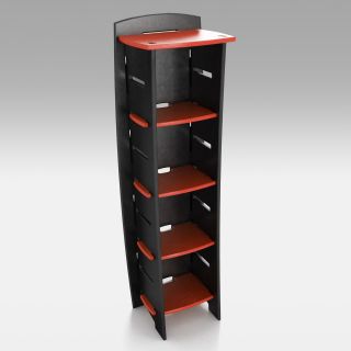 Legare Red and Black 4 Shelf Bookcase