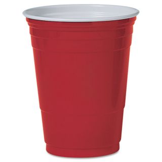SOLO® Cup Company Plastic Party Cold Cups, 16oz, Red, 50/Pack