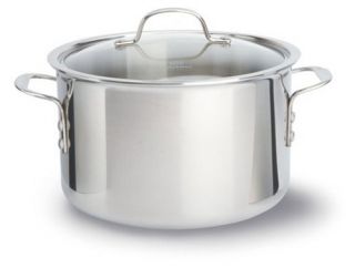 Calphalon Tri Ply Stainless Steel 8 qt. Stock Pot with Lid   Pots & Pans