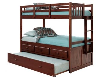 Riverton Twin over Twin Bunk Bed with Trundle   Chocolate