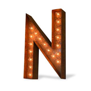 Letter N Rusted Finish Iconic Marquee Sign