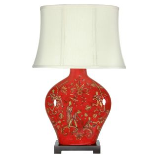 Oriental Furniture Fruitful Harvest Porcelain Table Lamp   Table Lamps