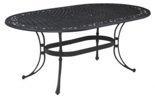 Home Styles Biscayne 72 in. Black Oval Patio Dining Table   Patio Dining Tables