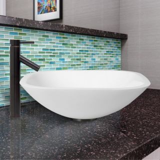 Phoenix Square Shaped Stone Glass Vessel Bathroom Sink and Dior Faucet