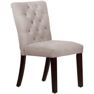 Made to Order Tufted Mor Dining Chair in Velvet Light Grey  