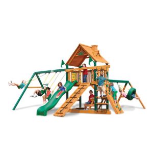 Gorilla Playsets Frontier Swing Set with Wood Roof Canopy