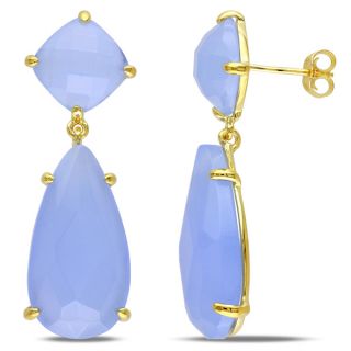 Sitara Goldplated Blue Chalcedony Dangle Earrings (India)