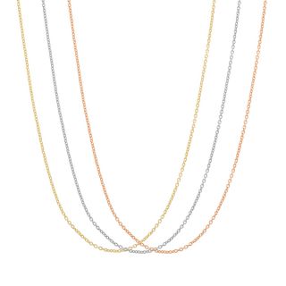 Gioelli Silver plated and Gold Plated Rope Replacement Chains (Set of