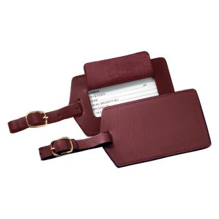 Royce Leather Popular Leather Luggage Tag   Burgundy   Travel Accessories