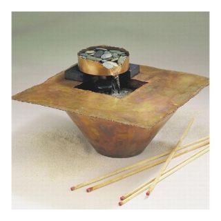 Copper Water and Fire Square Tabletop Fountain
