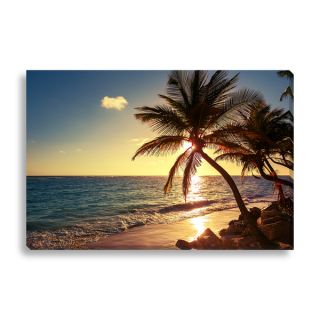 FTOLIA Palm tree on the tropical beach Canvas Gallery Wrap