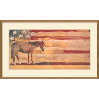 Michael Swearngin Horse   Red, White & Blue Framed Art Print