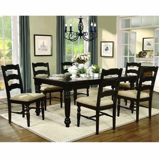 TRIBECCA HOME Acton Warm Merlot X back Casual 7 piece Extending Dining