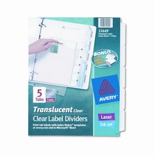 Index Maker Clear Label Punched Dividers (5 Tabs, 5 Sets/Pack