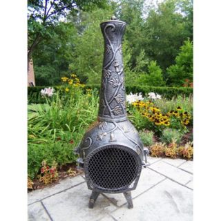 Oakland Living 45 in. Antique Bronze Leaf Chiminea   Fireplaces & Chimineas