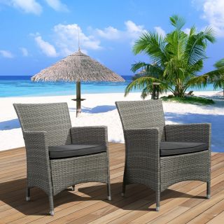 Atlantic Liberty All Weather Wicker Deluxe Patio Dining Chair   Set of 2   Outdoor Dining Chairs