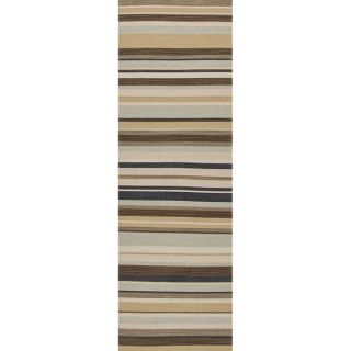 In/Outdoor Abstract Pattern Grey/Ivory (2.6x8)   CI10_RNR Area Rug