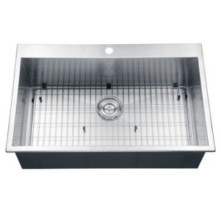 Tirana 33 x 21 Drop in Single Bowl Kitchen Sink by Ruvati