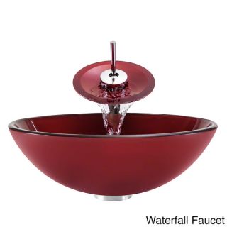 The MR Direct Purple Tempered Glass Bathroom Vessel Sink/ Faucet