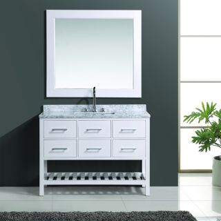London 48 inch White Single Sink Vanity Set with Mirror   16686429