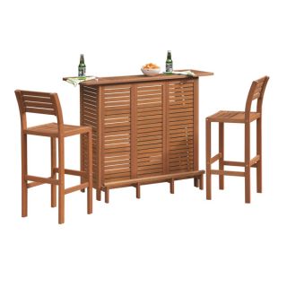 Montego Bay 3 piece Bar and Two Stools Set
