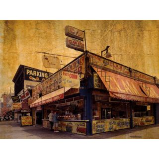 New York Coney Island Food Vendors Wrapped Photographic Print on