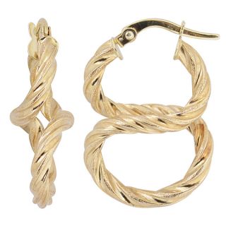 Fremada 10k Yellow Gold Twisted Figure Eight Hoop Earrings  