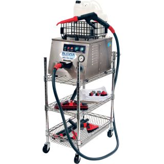 AmeriVap Blitzer Commercial Stainless Steel Steam Cleaner with Chrome Cart, Model# XTR-GVBLTZ-IIB  Cleaning Machines