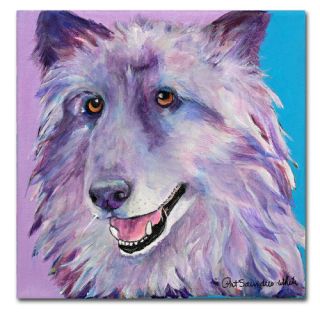Trademark Fine Art Puppy Dog by Pat Saunders White Painting Print on