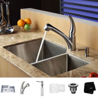 Kraus Kitchen Combo Set Stainless Steel 32  inch Undermount Sink with