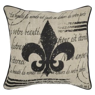 Rizzy Home Printed Vintage Fleur De Lis Decorative Throw Pillow   Decorative Pillows