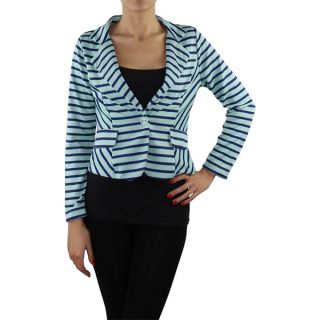 Womens Stripe Long Sleeve Blazer  ™ Shopping