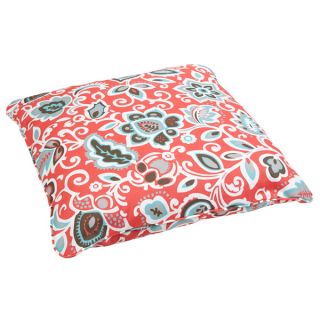 Floral Coral Corded Outdoor/ Indoor Large 28 inch Floor Pillow