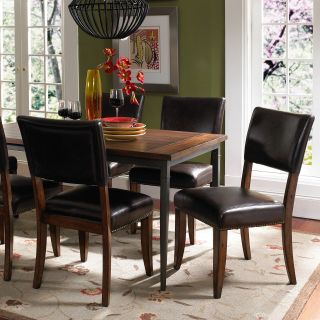 Hillsdale Cameron 7 Piece Rectangle Wood and Metal Dining Table Set with Parson Chairs   Kitchen & Dining Table Sets
