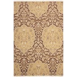 Sumak Flatweave Heirloom Brown and Gold Wool Rug (4 x 6)