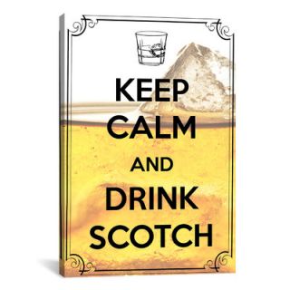 Keep Calm and Drink Scotch Textual Art on Canvas