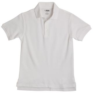 French Toast Childrens Short Sleeve Pique White Polo Shirt