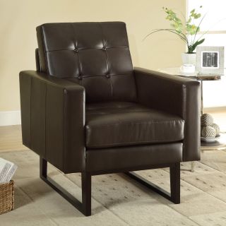 Monarch Bonded Leather Accent Chair   Dark Brown   Accent Chairs