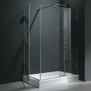 Pacifica 36 x 48 Frameless .375 in Clear Glass/Chrome Hardware Shower