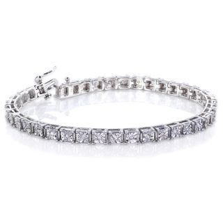 2ct Diamond Tennis Bracelet Sterling Silver (H I I2 I3)  
