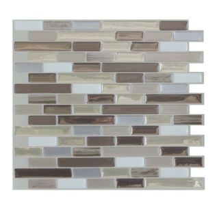 Smart Tiles Mosaik Self Adhesive High Gloss Mosaic in Beige & Gray