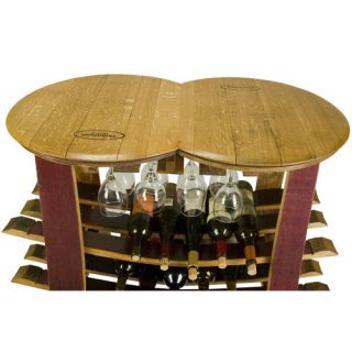Napa East Collection Barrel Head Tabletop Wine Rack with Glass Sliders