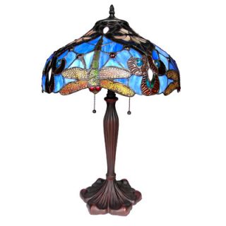 Chloe Lighting Dragonfly 24 H Table Lamp with Bowl Shade