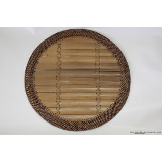 DestiDesign Round Bamboo Slat Placemat with Antique Wooven Edge
