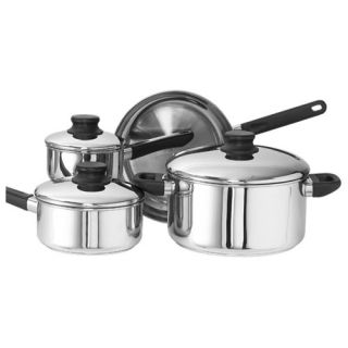 Kinetic Go Green Kitchen Basics Stainless Steel Cookware 7 Piece Set with Lid   Cookware Sets