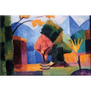 Buyenlarge Garden on the Lake of Thun by August Macke Painting Print