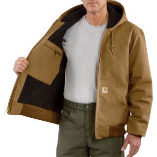 Carhartt Duck Active Jacket — Quilt-Lined, Brown, Large, Regular Style, Model# J140  Coats