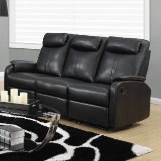 Monarch Specialties Abiline Reclining Leather Sofa   Sofas & Loveseats
