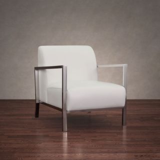 Modena Modern White Leather Accent Chair