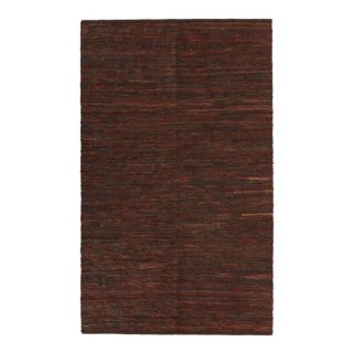 Hand woven Brown Leather Chindi Rug (25 x 42)